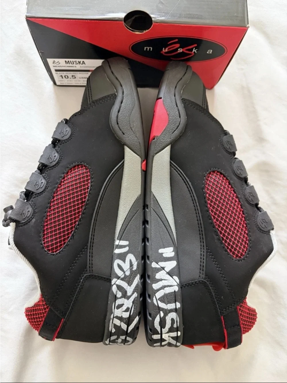 New Autographed 1997 reissue ES Chad Muska black red grey shoes mens size 10.5